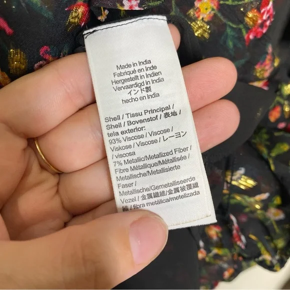 J.Crew Ruffleneck Top In Midnight Vintage Floral - Picture 8 of 8